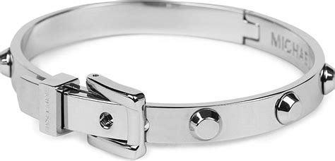 michael kors silver & black buckle bracelet|michael kors silver heels.